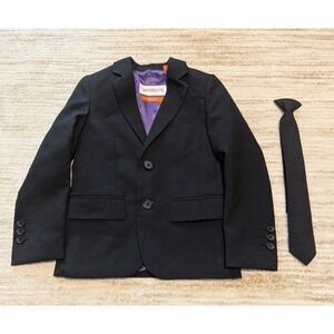 OppoSuits Blazer Jacket Kids Size 6Y Black Formal Suit Coat with Clip-on Tie